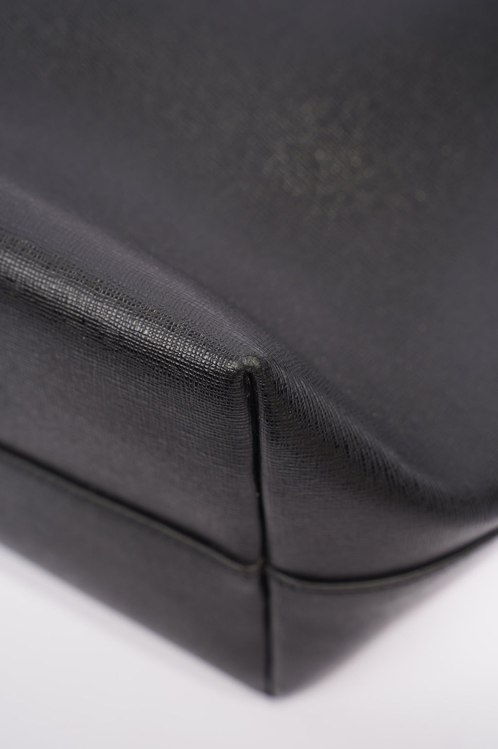 Fendi Logo Roll Tote Black Leather / Shearling Large