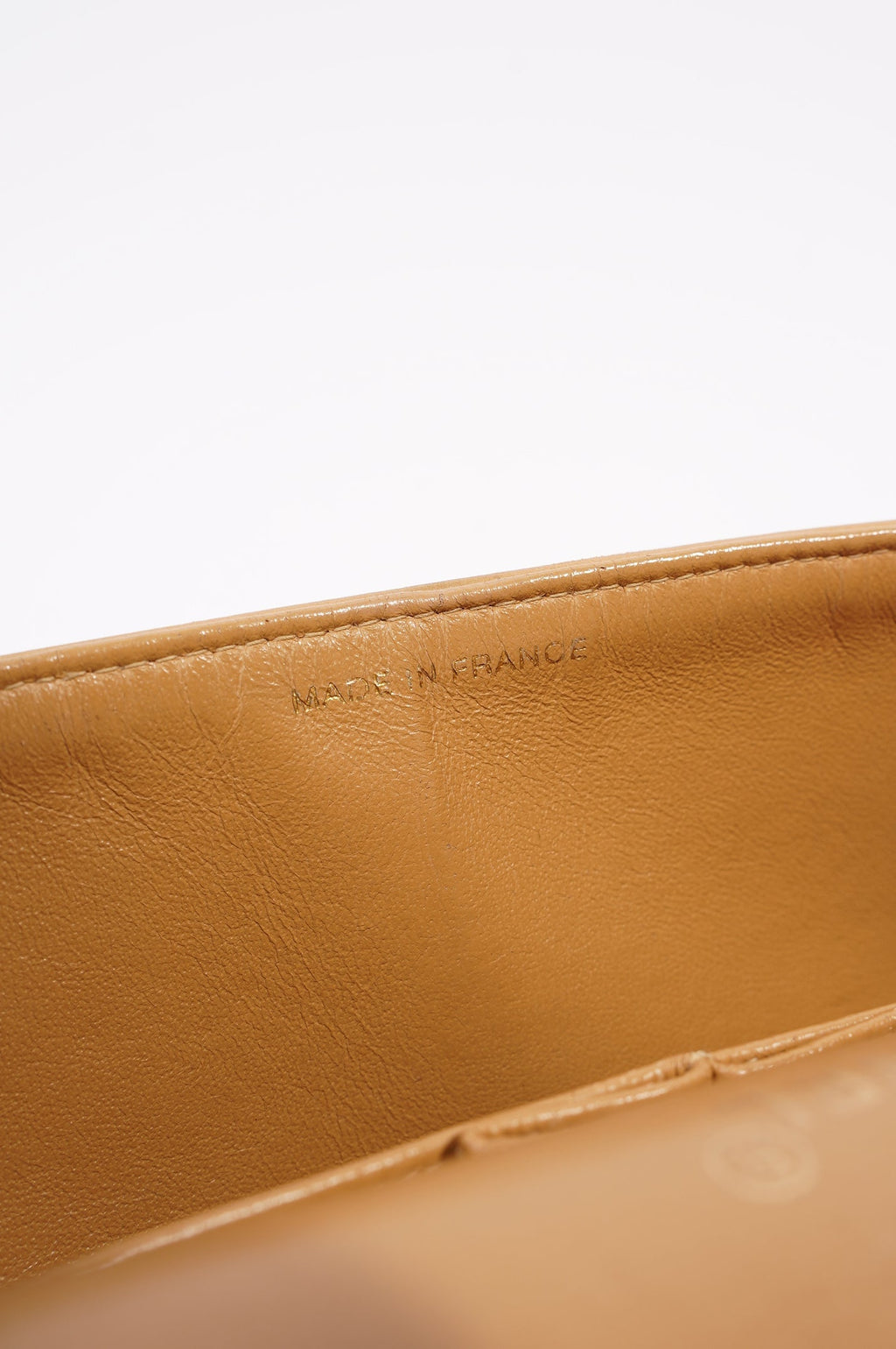 Chanel Womens Lambskin Classic Flap Beige Medium