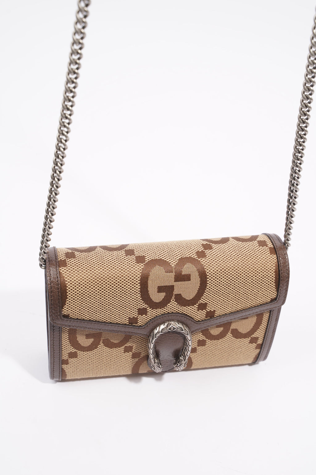 Gucci Womens Dionysus Chain Wallet Beige / Brown