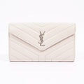 Saint Laurent Womens Flap Wallet Pink Leather Large