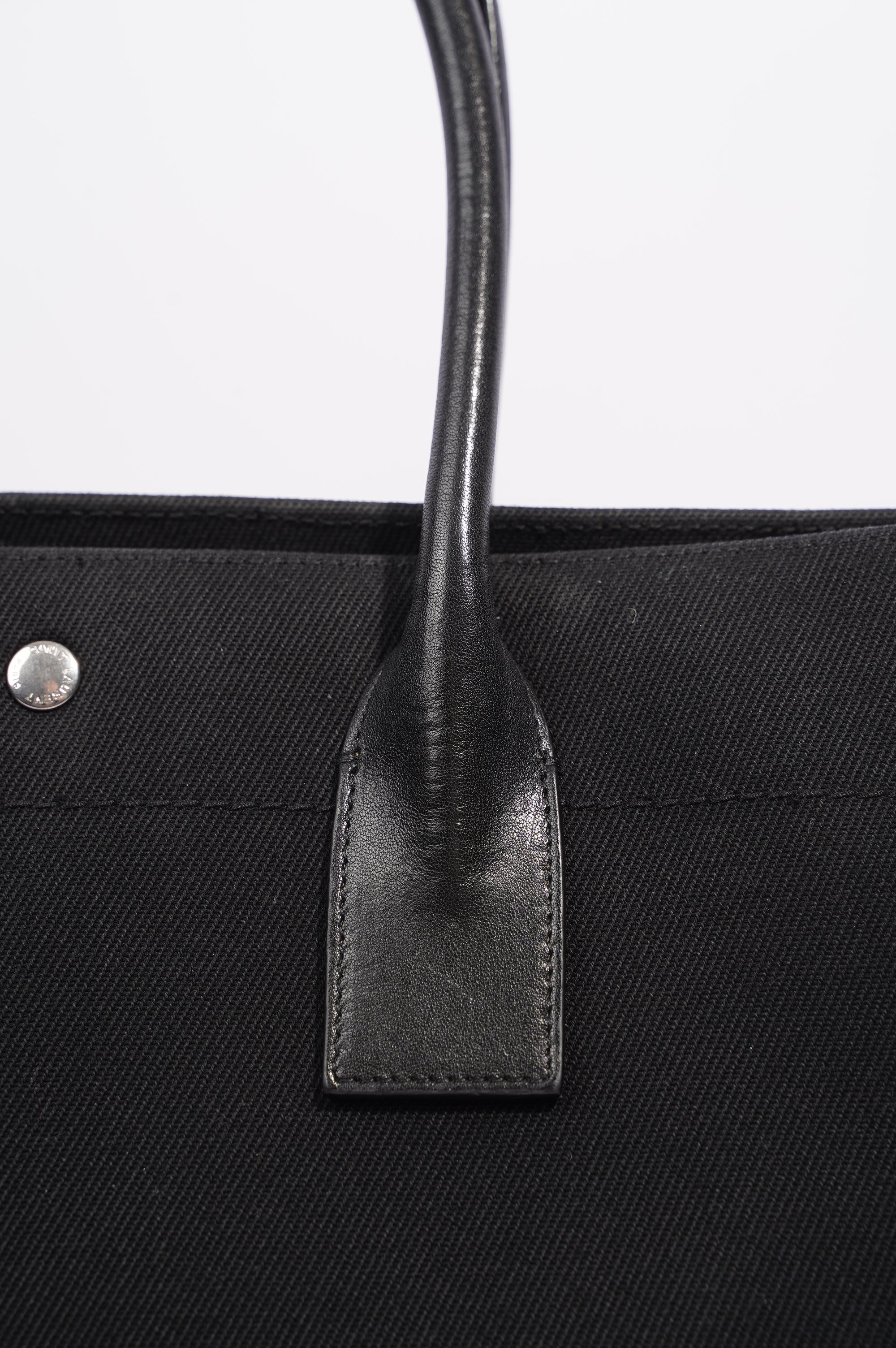 Saint Laurent Womens Rive Gauche Tote Black / White Large