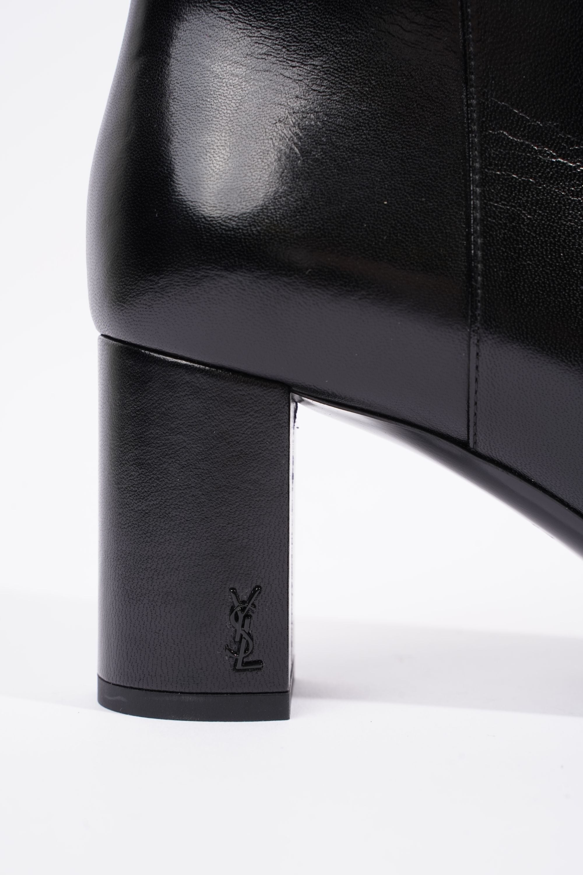 Saint Laurent Womens Lou Lou Leather Zip Boots Black EU 39.5 / UK 6.5