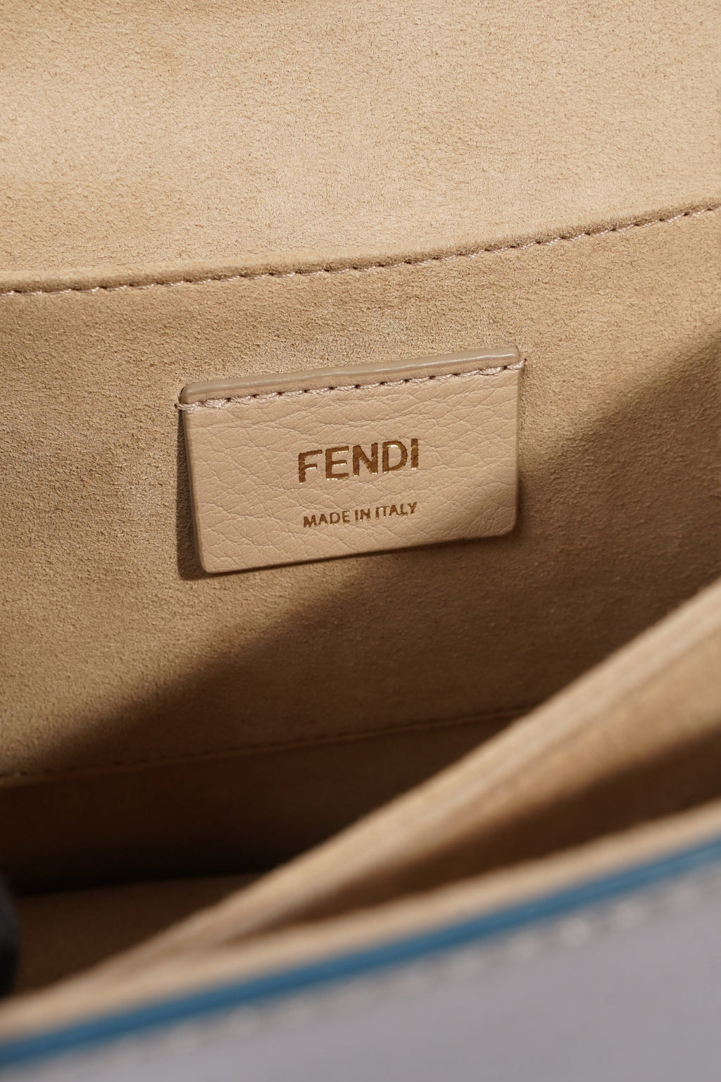 Fendi Kan I Scallop Bag Grey Leather Medium