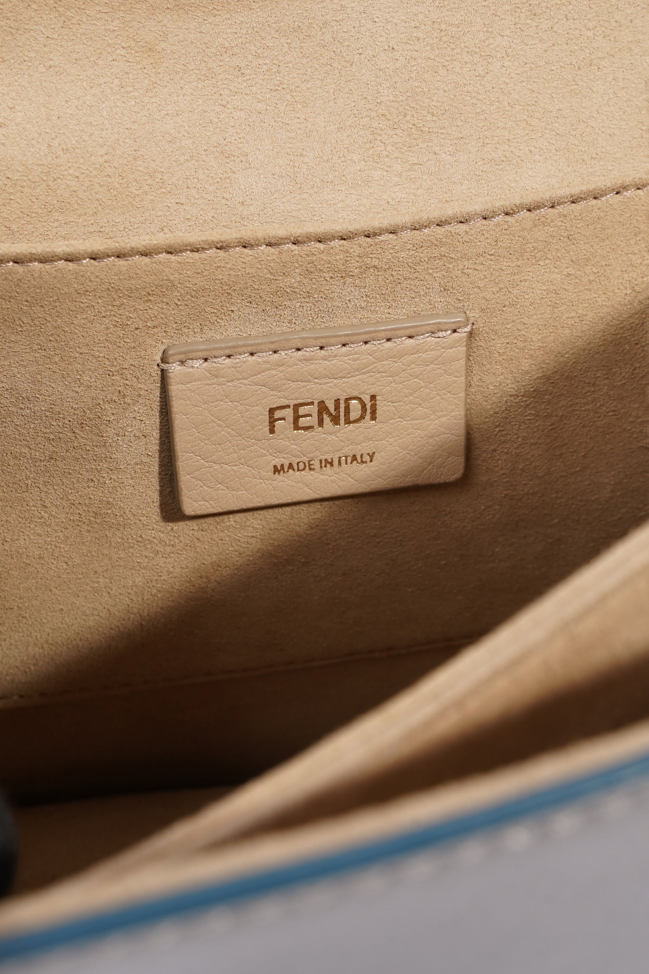 Fendi Kan I Scallop Bag Grey Leather Medium