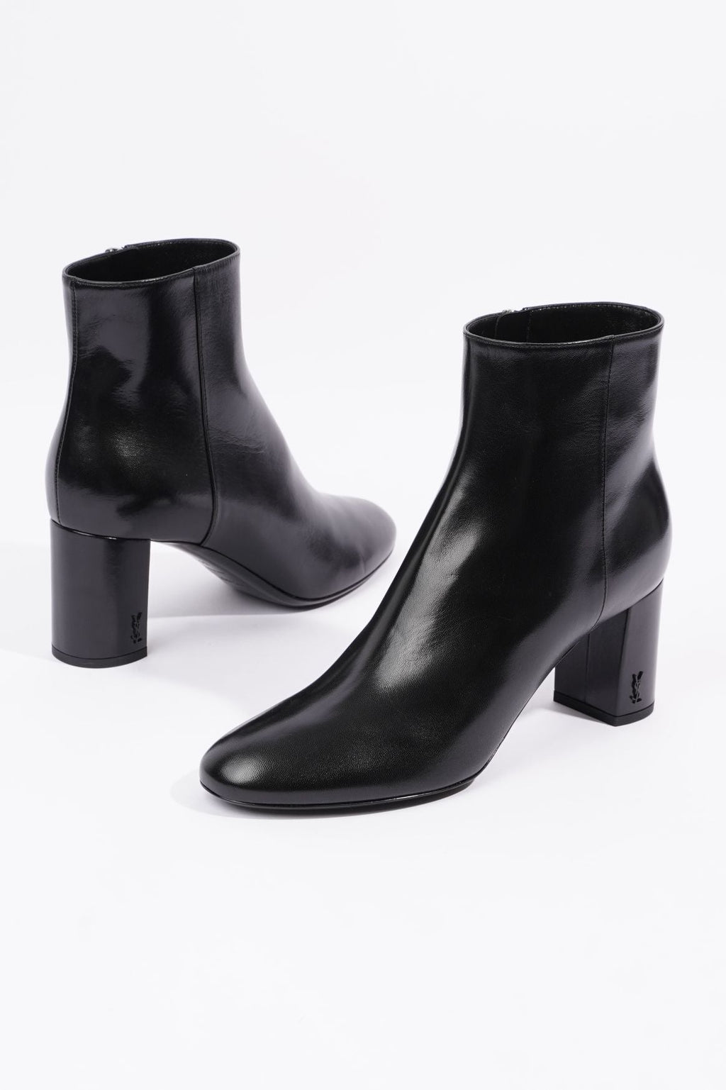 Saint Laurent Womens Lou Lou Leather Zip Boots Black EU 39.5 / UK 6.5