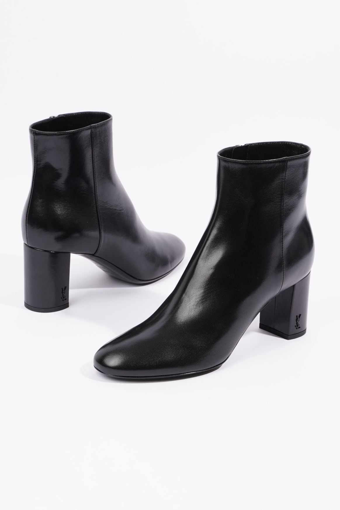 Saint Laurent Womens Lou Lou Leather Zip Boots Black EU 39.5 / UK 6.5
