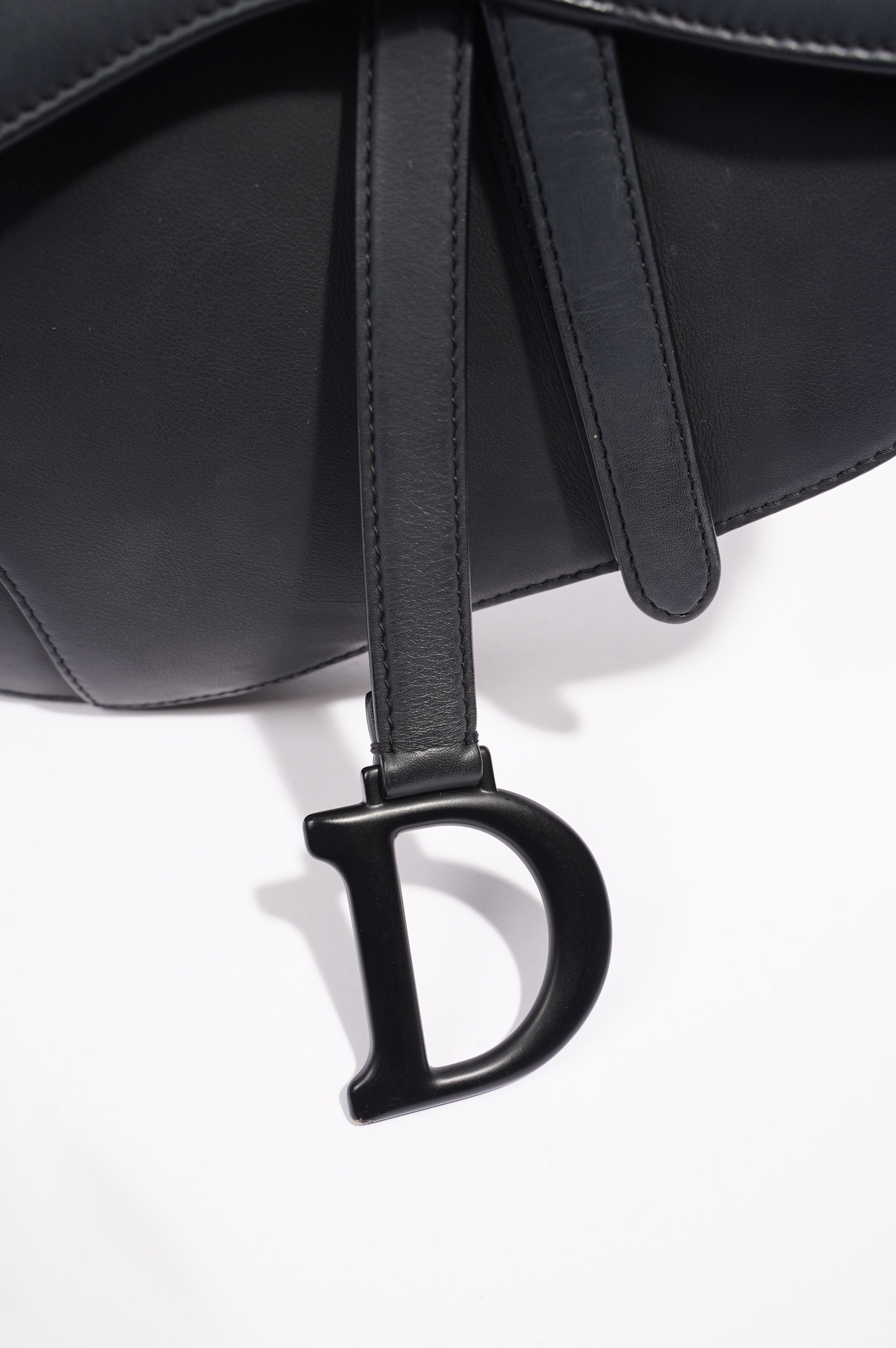 Christian Dior Saddle Bag Black Leather