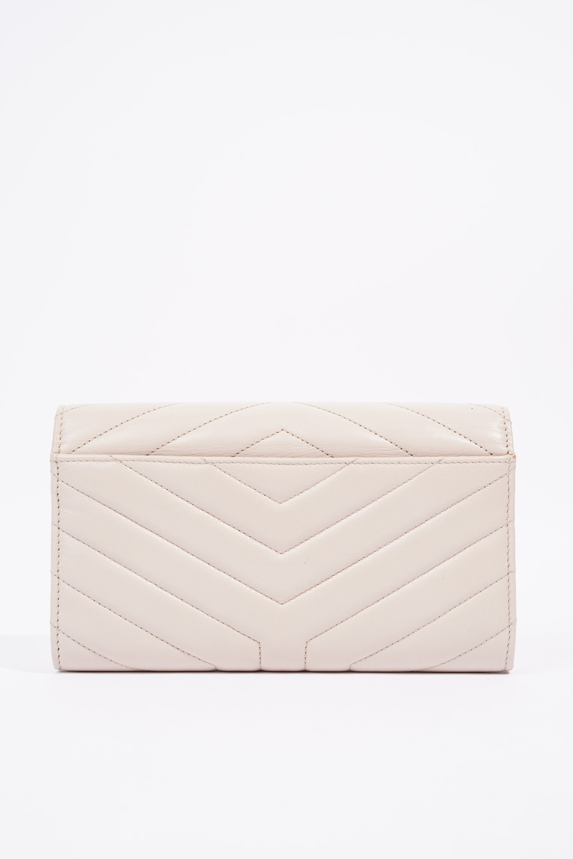 Saint Laurent Womens Flap Wallet Pink Leather Large