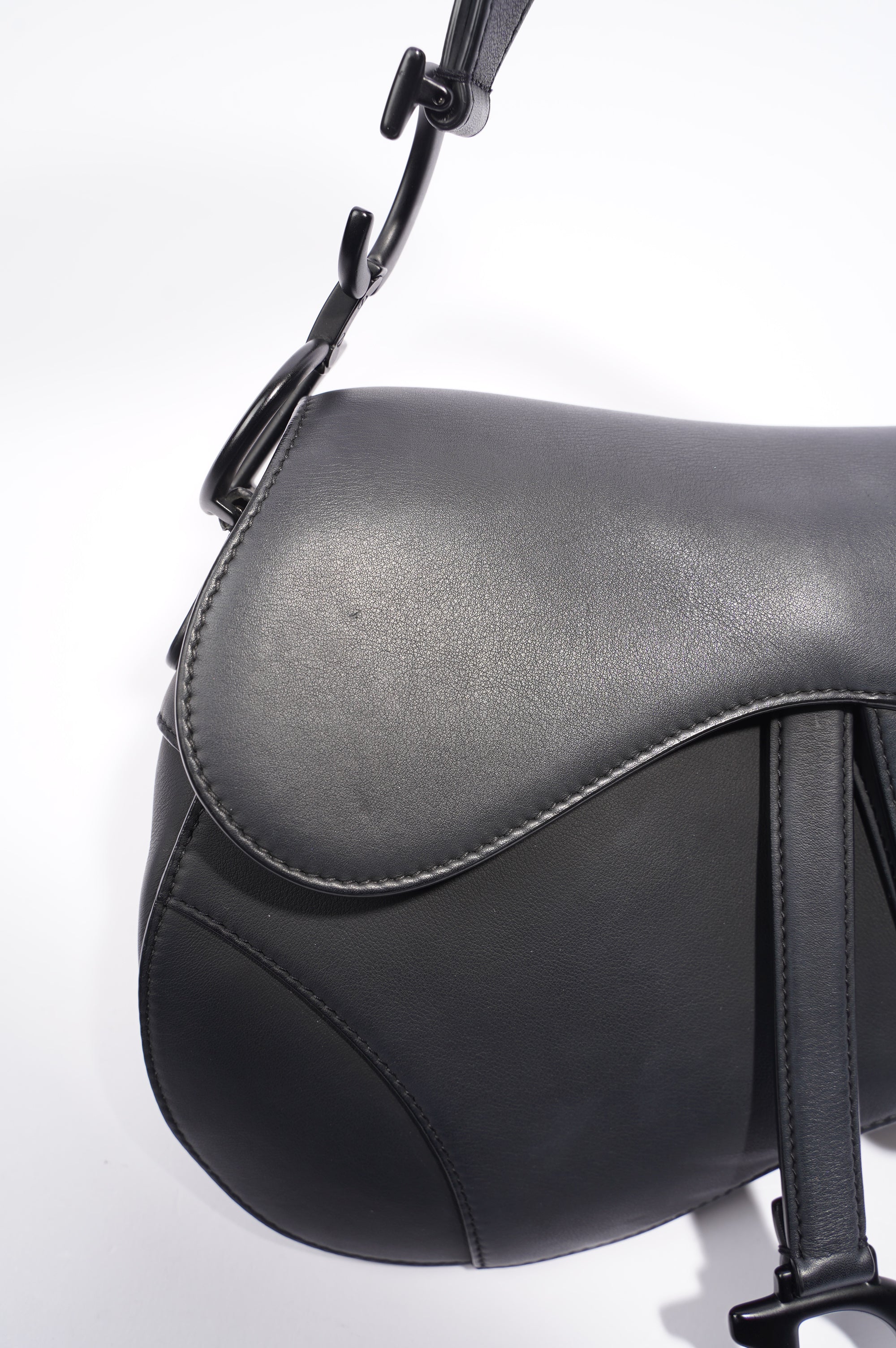 Christian Dior Saddle Bag Black Leather