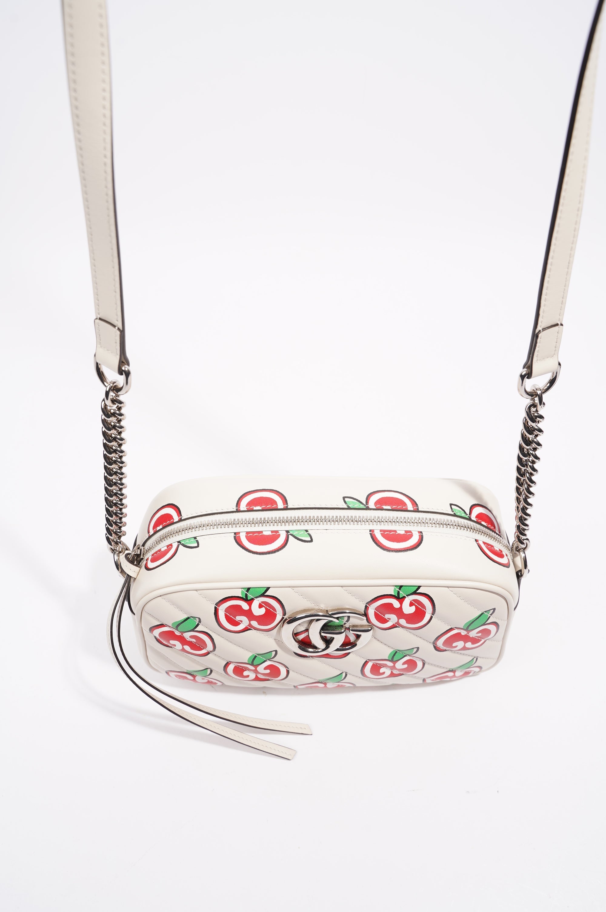 Gucci GG Apple Marmont Bag White Leather Small