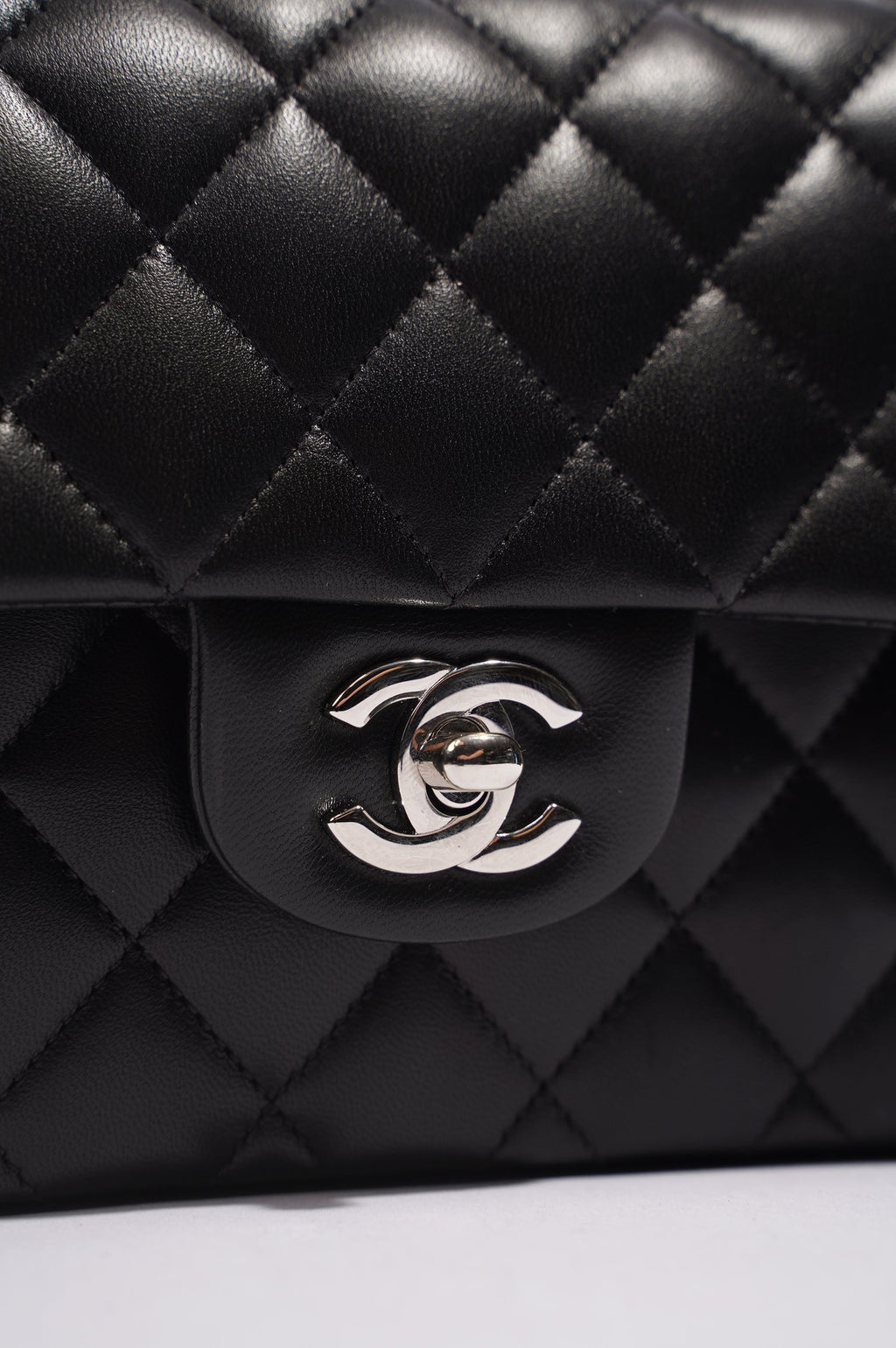 Chanel Lambskin Classic Double Flap Black Leather Small