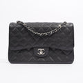 Chanel Womens Classic Flap Black Caviar Large