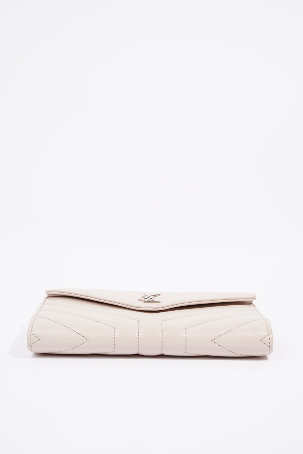 Saint Laurent Womens Flap Wallet Pink Leather Large