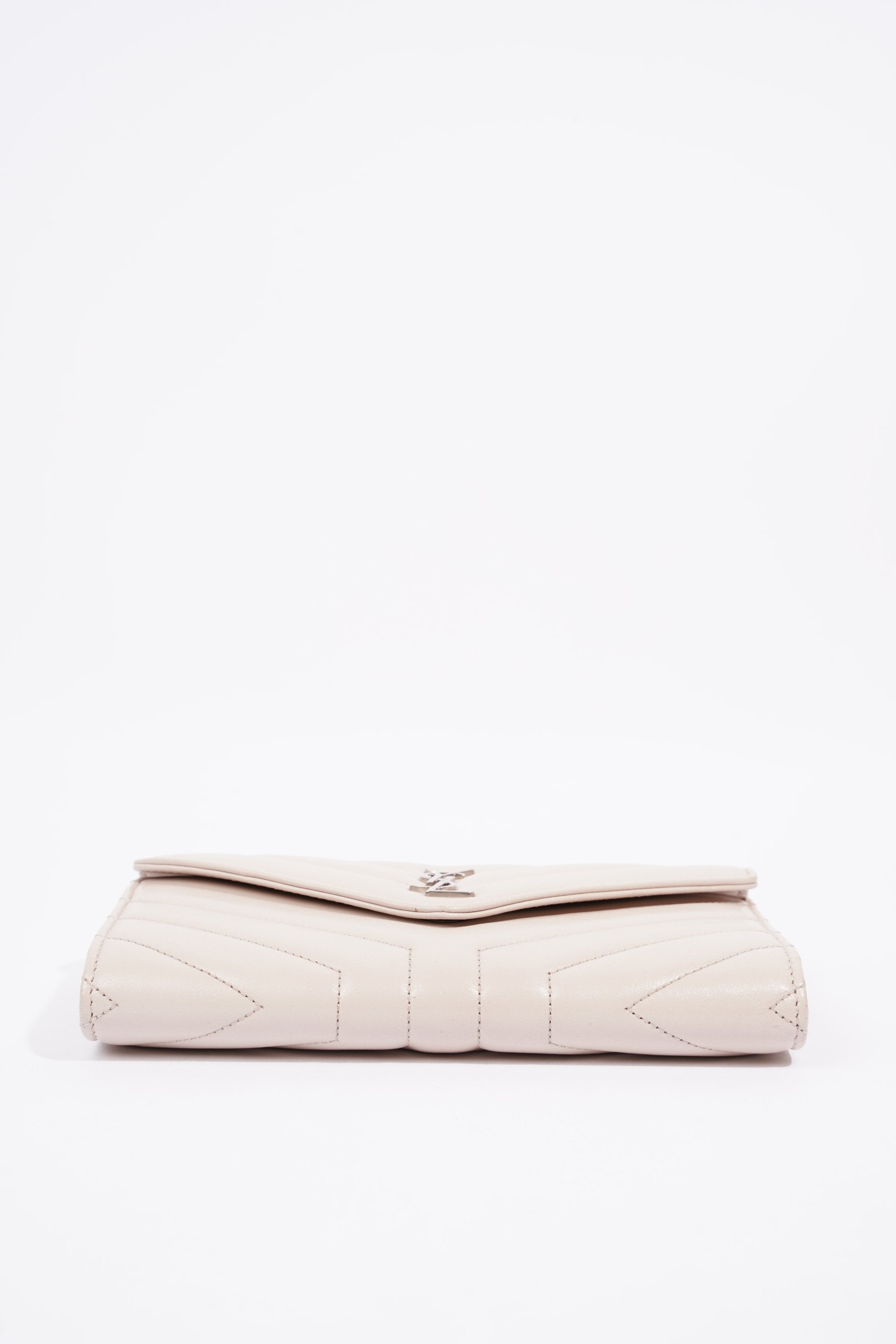 Saint Laurent Womens Flap Wallet Pink Leather Large