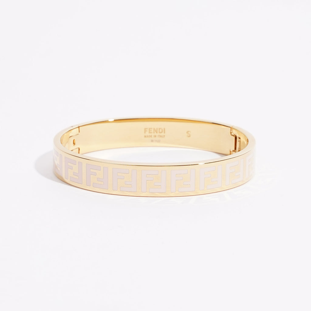 Fendi Womens FF Bracelet Gold Finish Base Metal Small