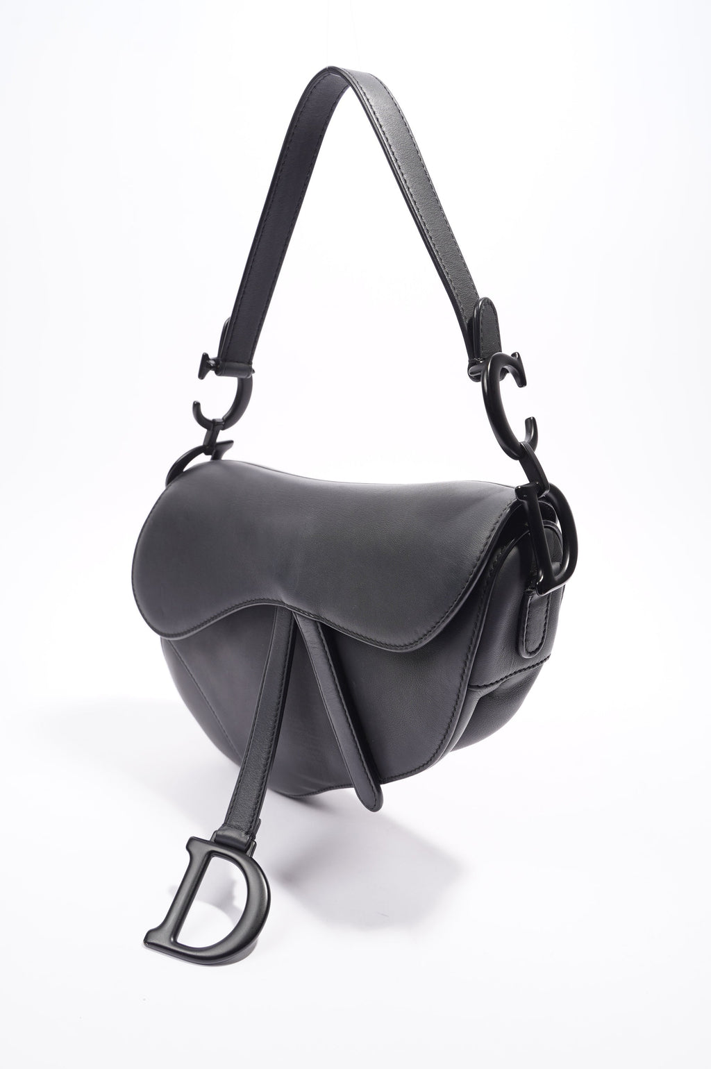Christian Dior Saddle Bag Black Leather