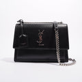 Saint Laurent Womens Sunset Chain Bag Black Medium