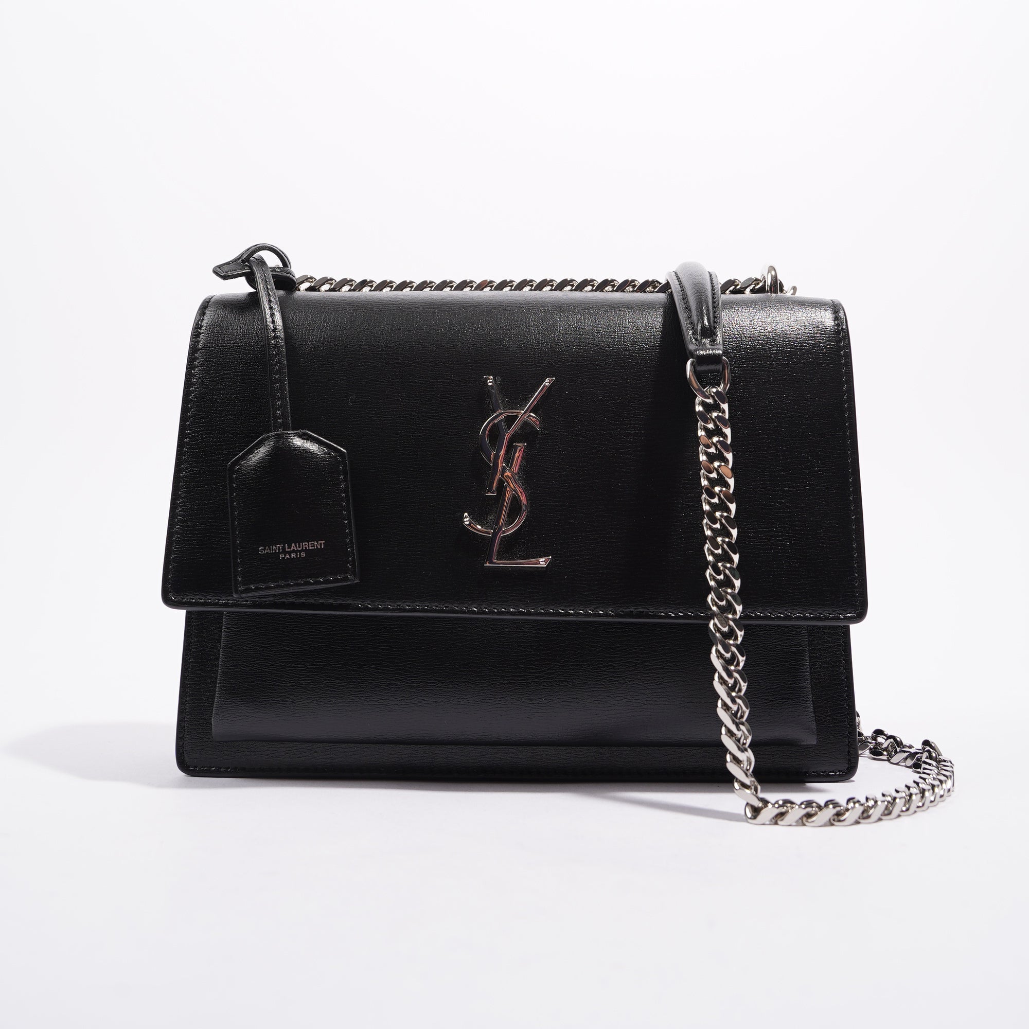 Saint Laurent Womens Sunset Chain Bag Black Medium
