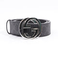 Gucci Mens Interlocking Belt Black Guccissima 95cm - 38"