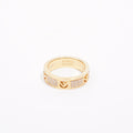 Fendi Womens F Ring Band Golden Base Metal / Rhinestone Large