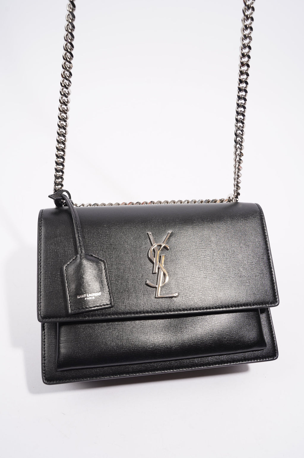 Saint Laurent Womens Sunset Chain Bag Black Medium
