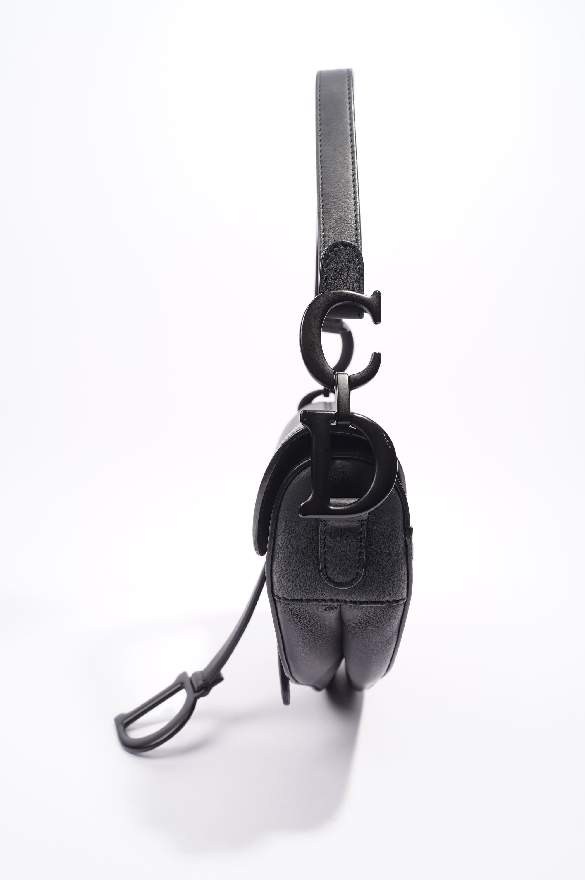 Christian Dior Saddle Bag Black Leather