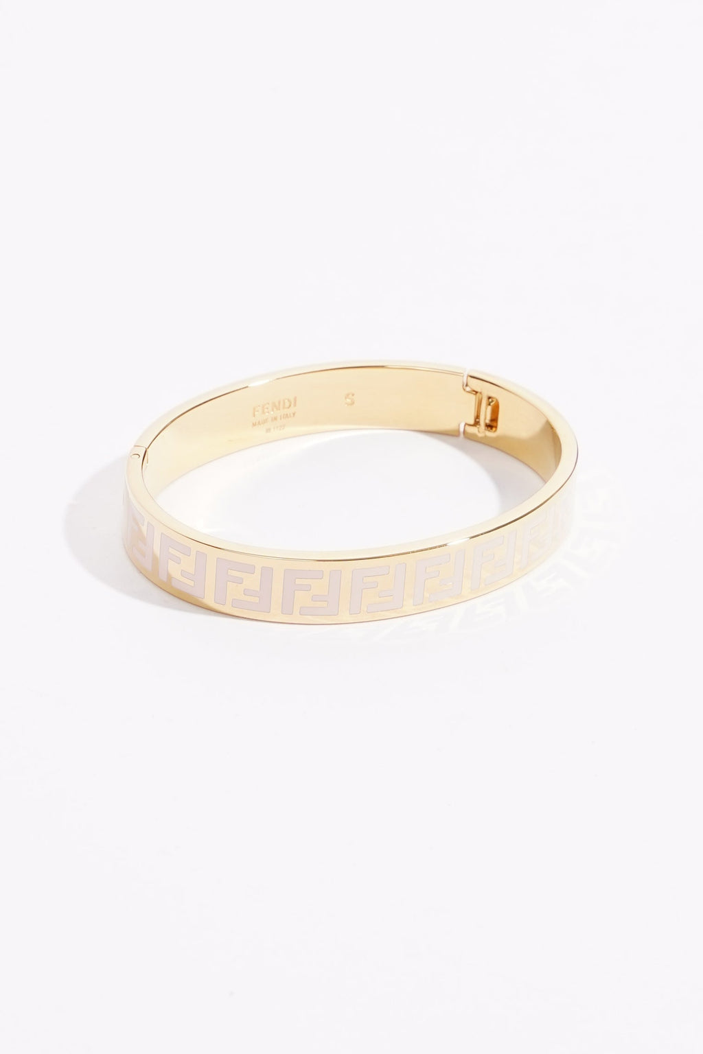 Fendi Womens FF Bracelet Gold Finish Base Metal Small