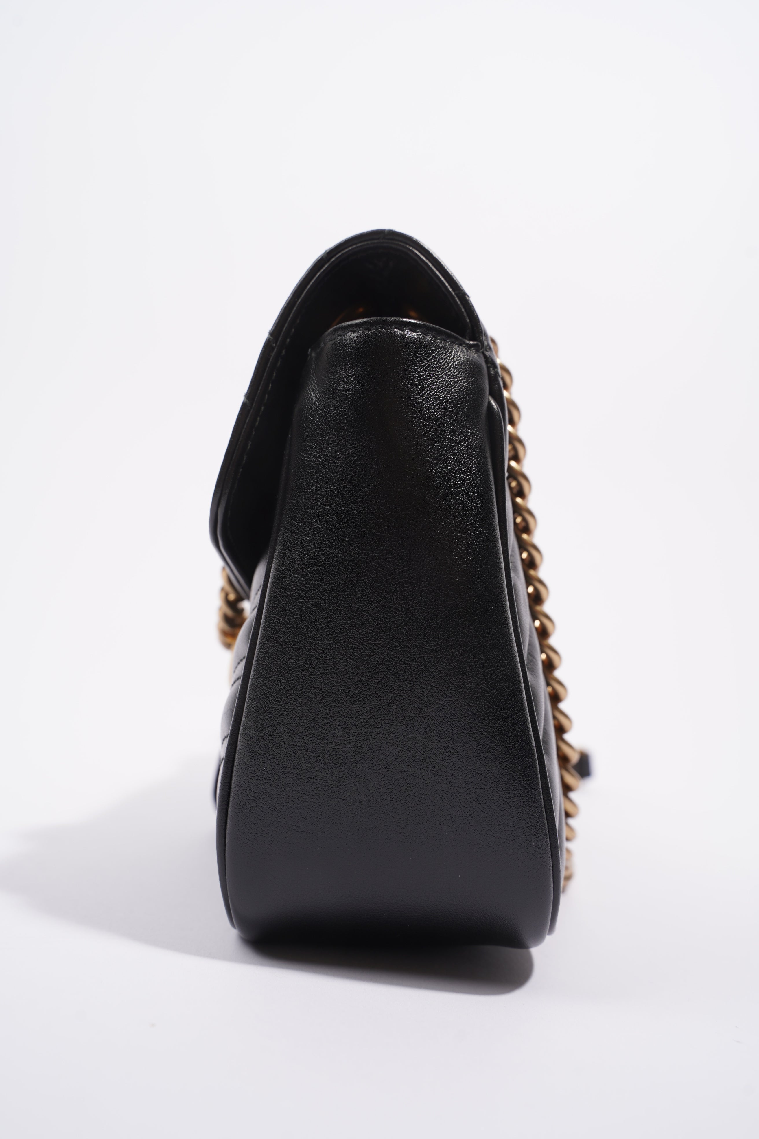 Gucci Womens Marmont Flap Black / Gold Small
