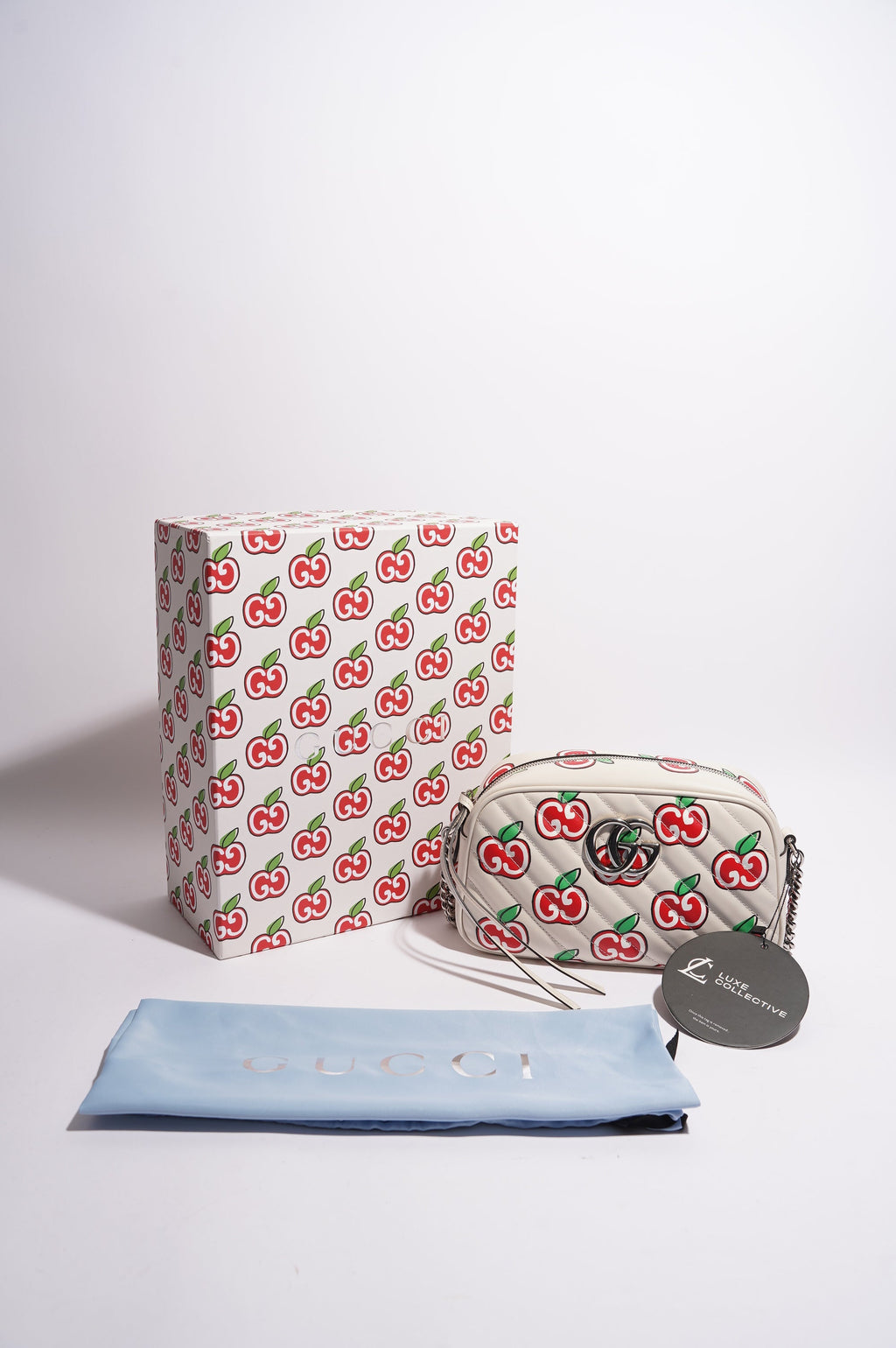 Gucci GG Apple Marmont Bag White Leather Small