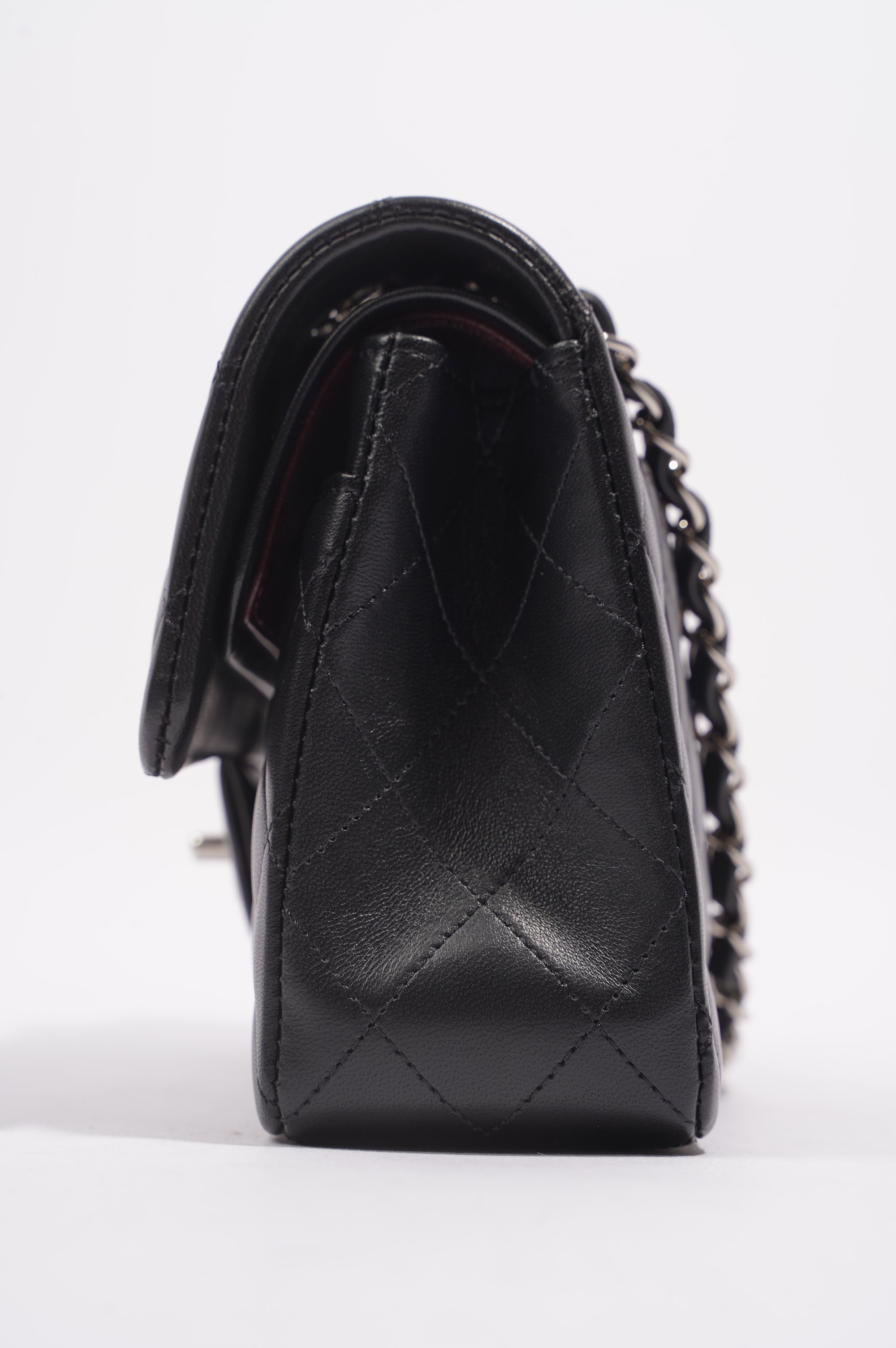 Chanel Lambskin Classic Double Flap Black Leather Small