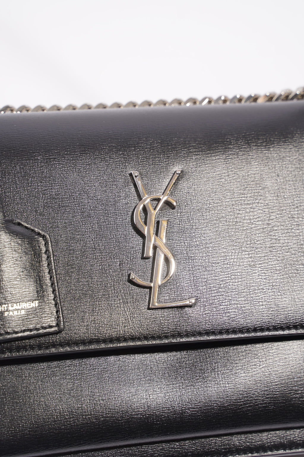 Saint Laurent Womens Sunset Chain Bag Black Medium