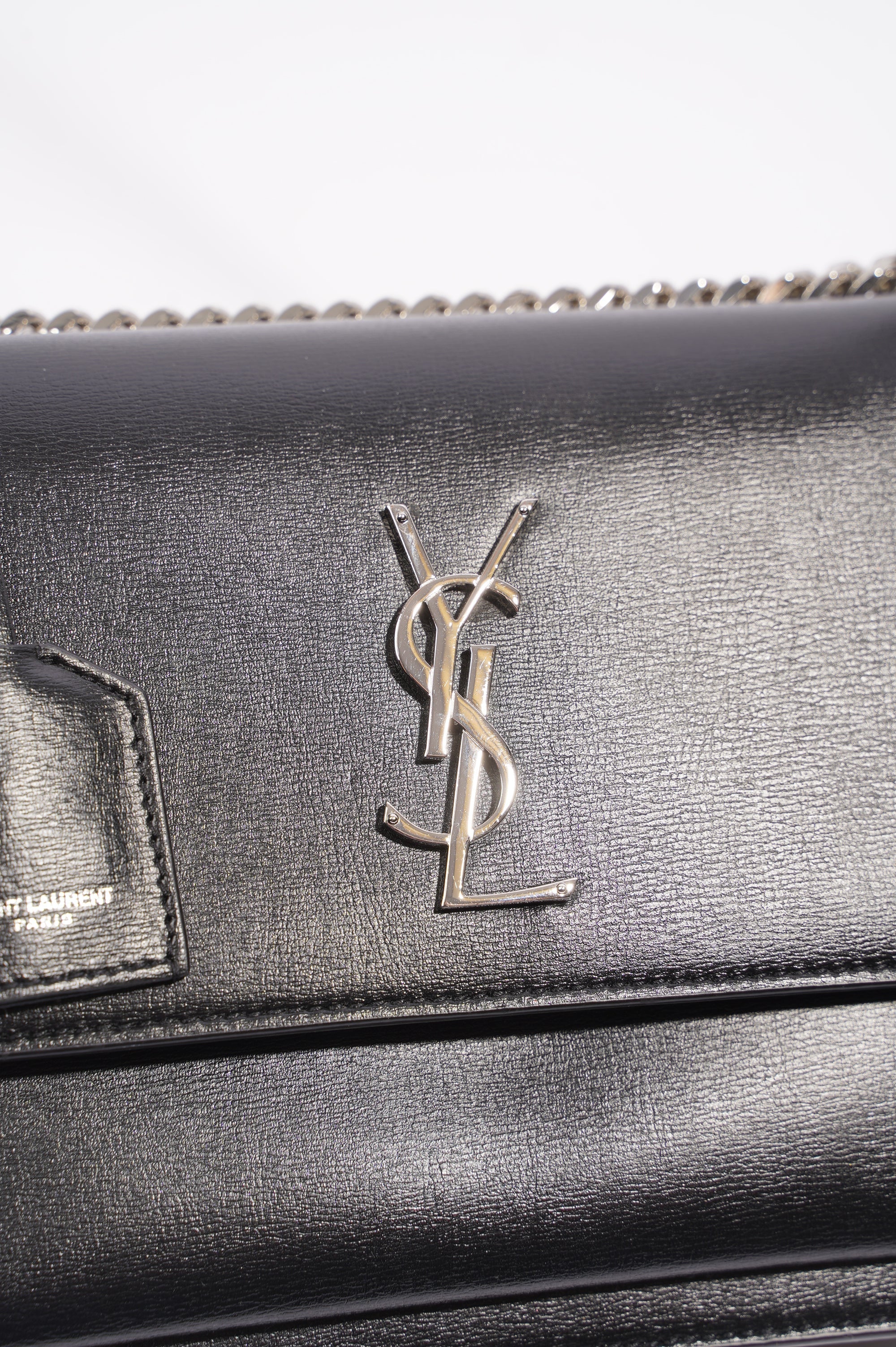 Saint Laurent Womens Sunset Chain Bag Black Medium