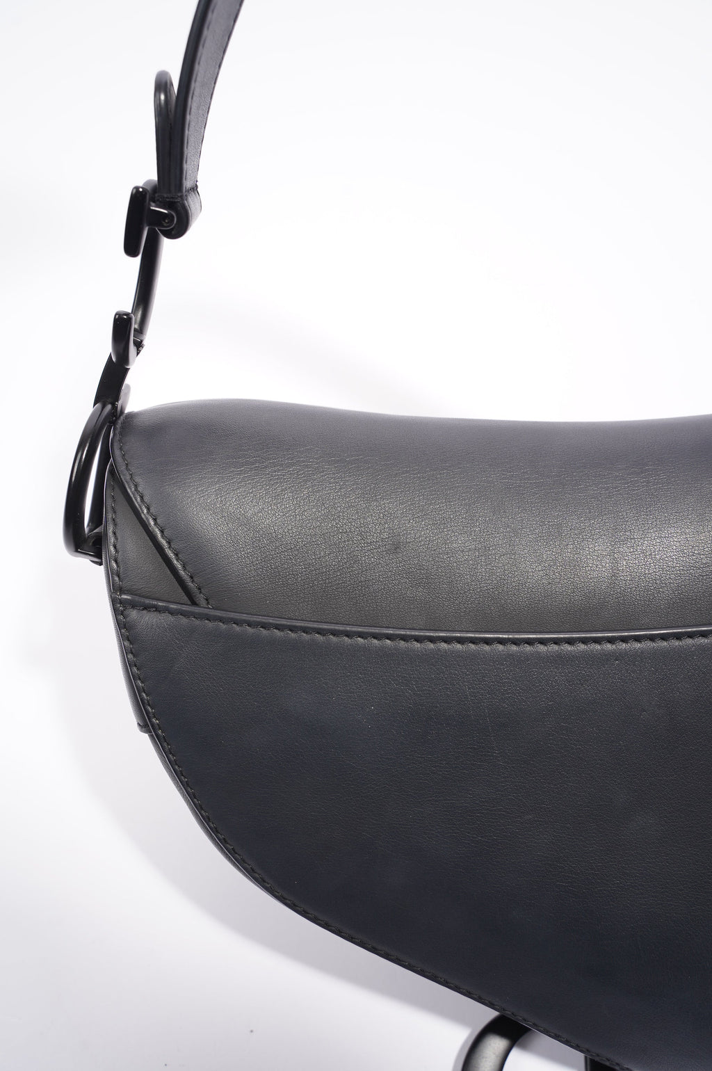 Christian Dior Saddle Bag Black Leather