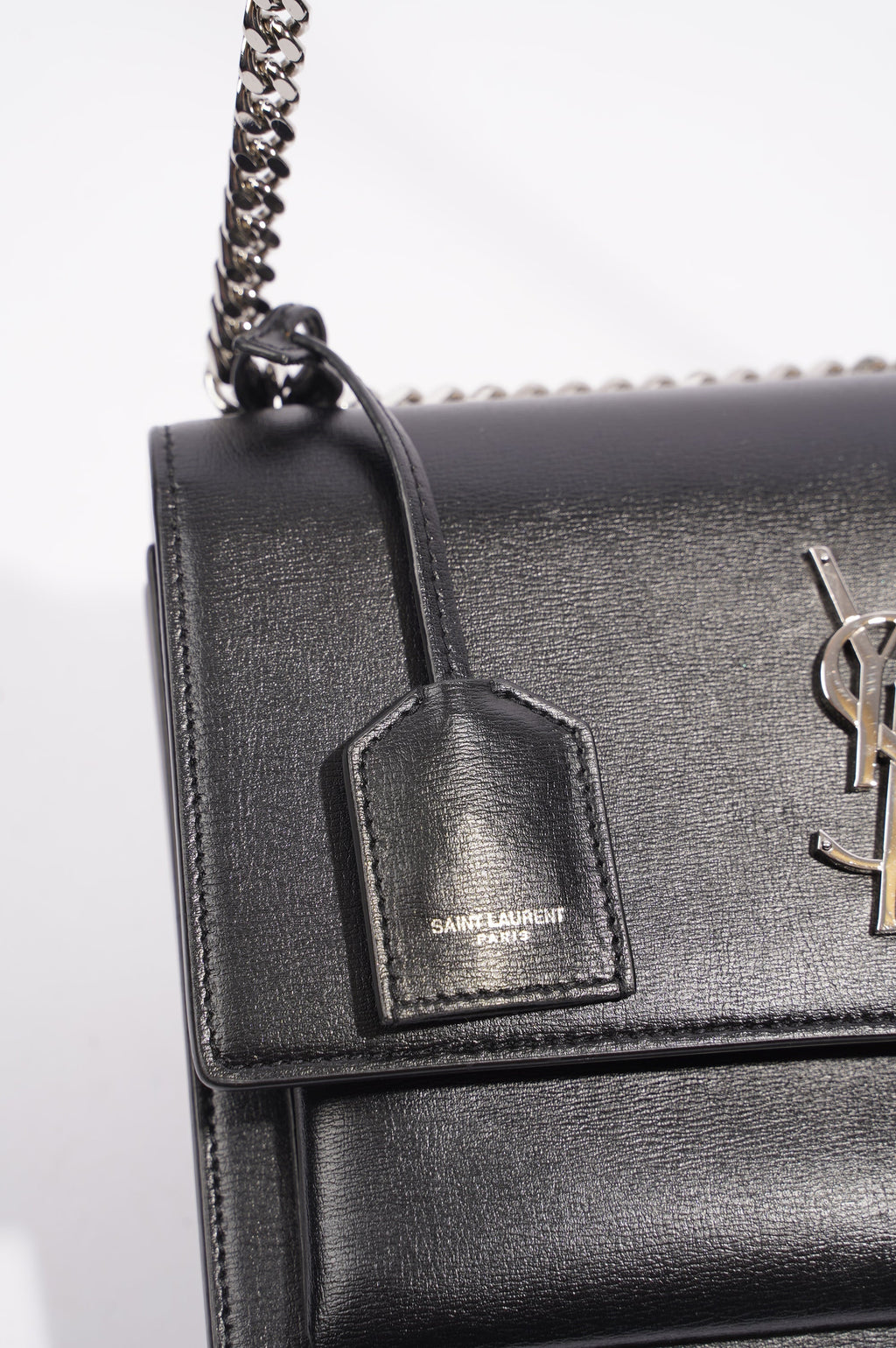 Saint Laurent Womens Sunset Chain Bag Black Medium
