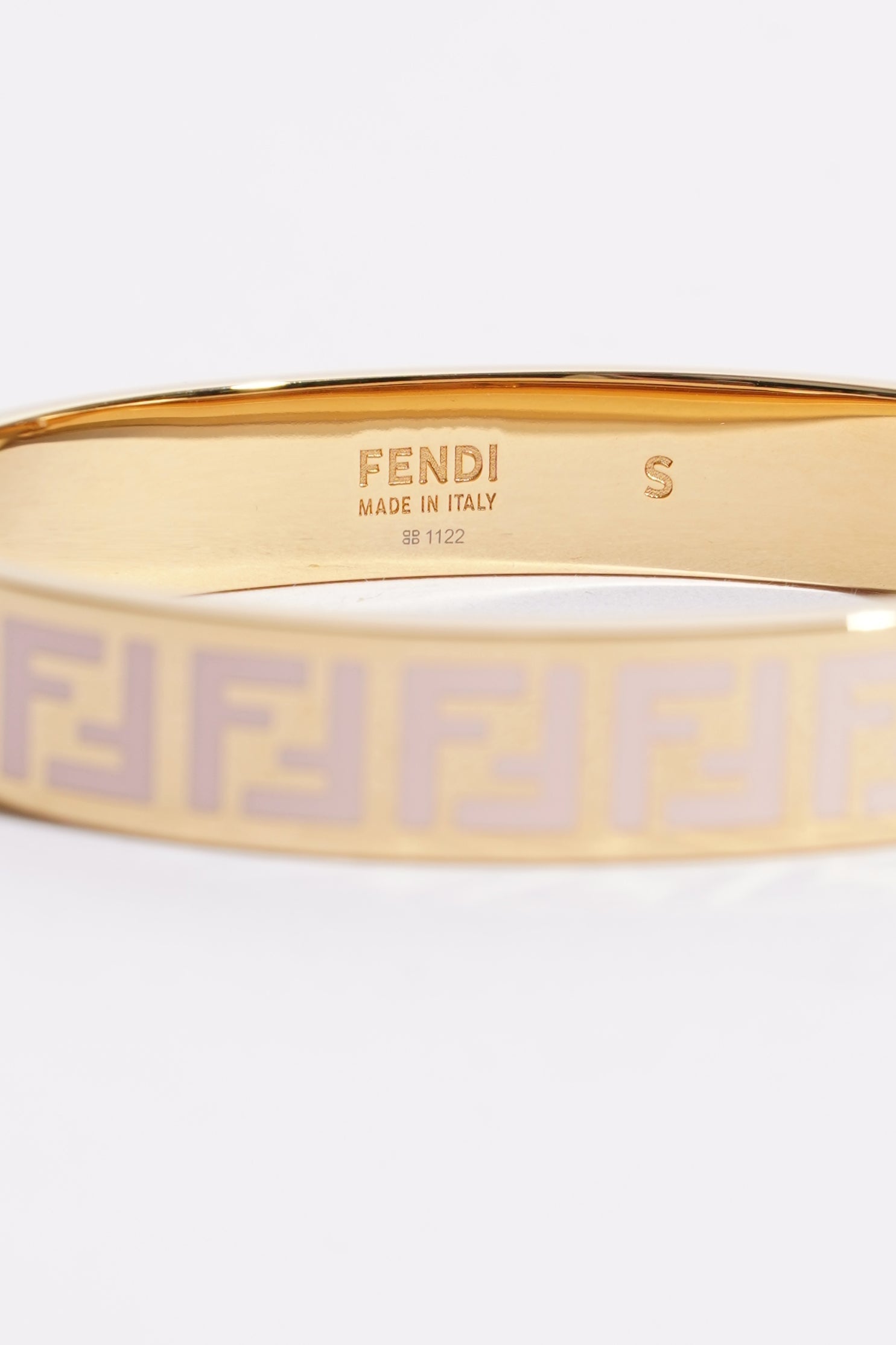 Fendi Womens FF Bracelet Gold Finish Base Metal Small