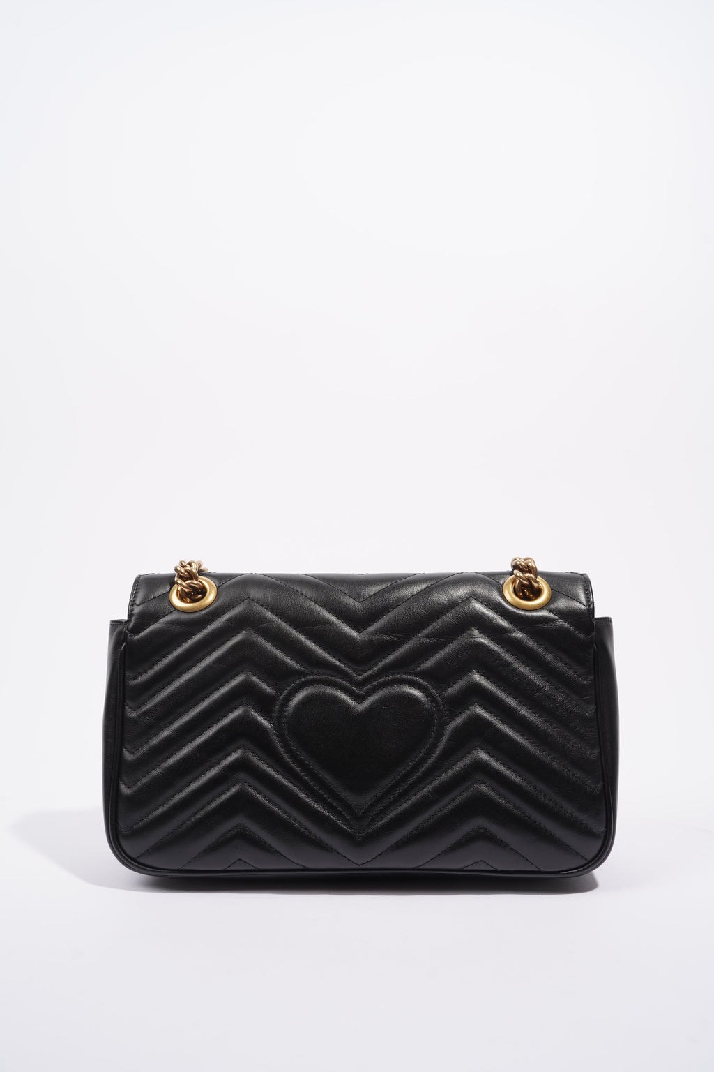 Gucci Womens Marmont Flap Black / Gold Small
