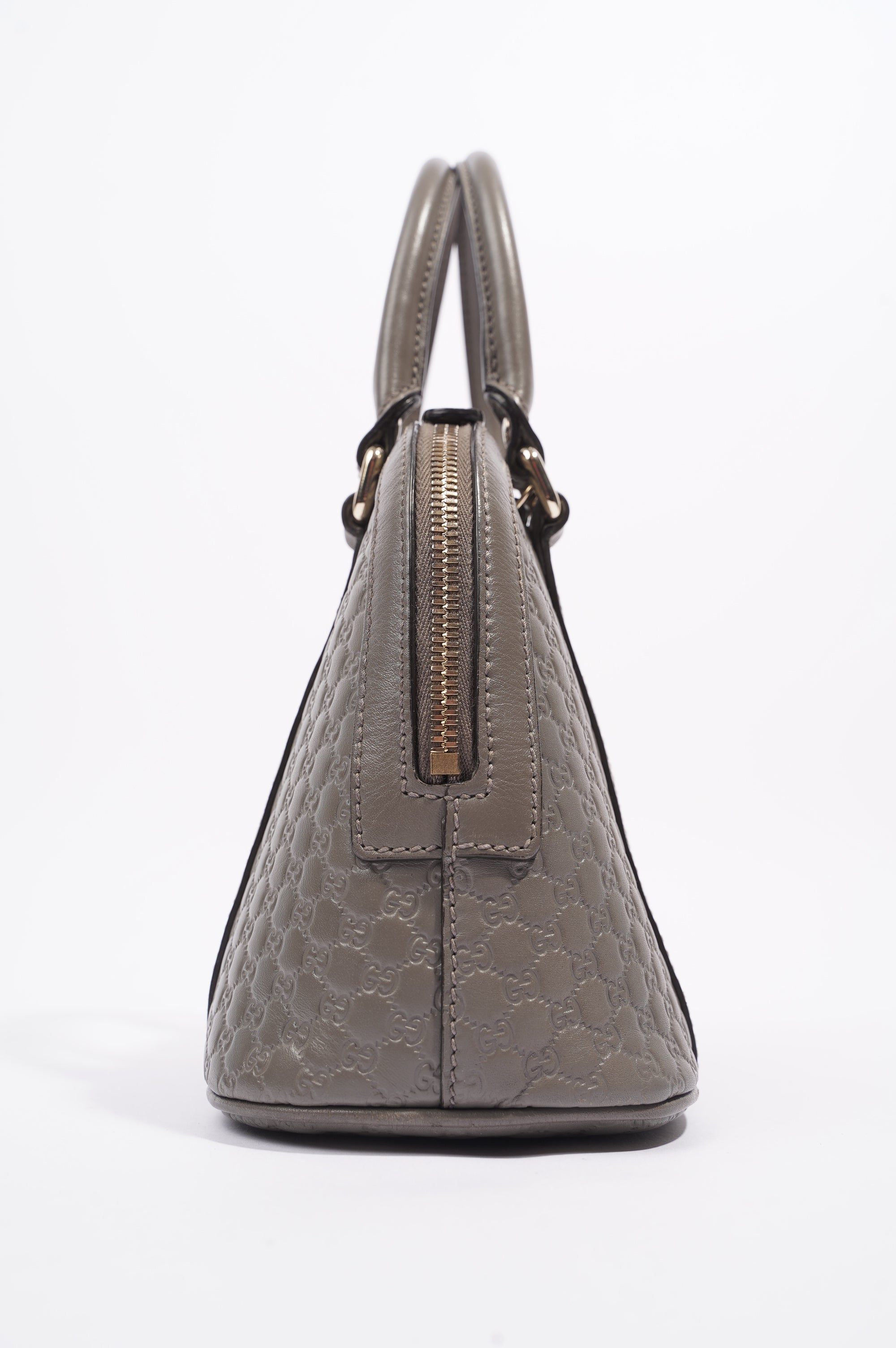 Gucci Womens Dome Bag Grey Guccissima Small