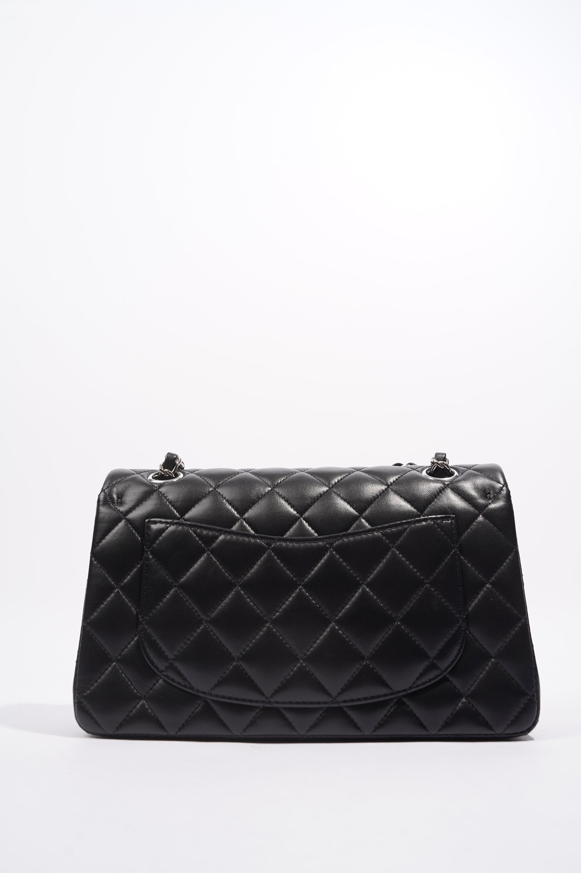 Chanel Lambskin Classic Double Flap Black Leather Small