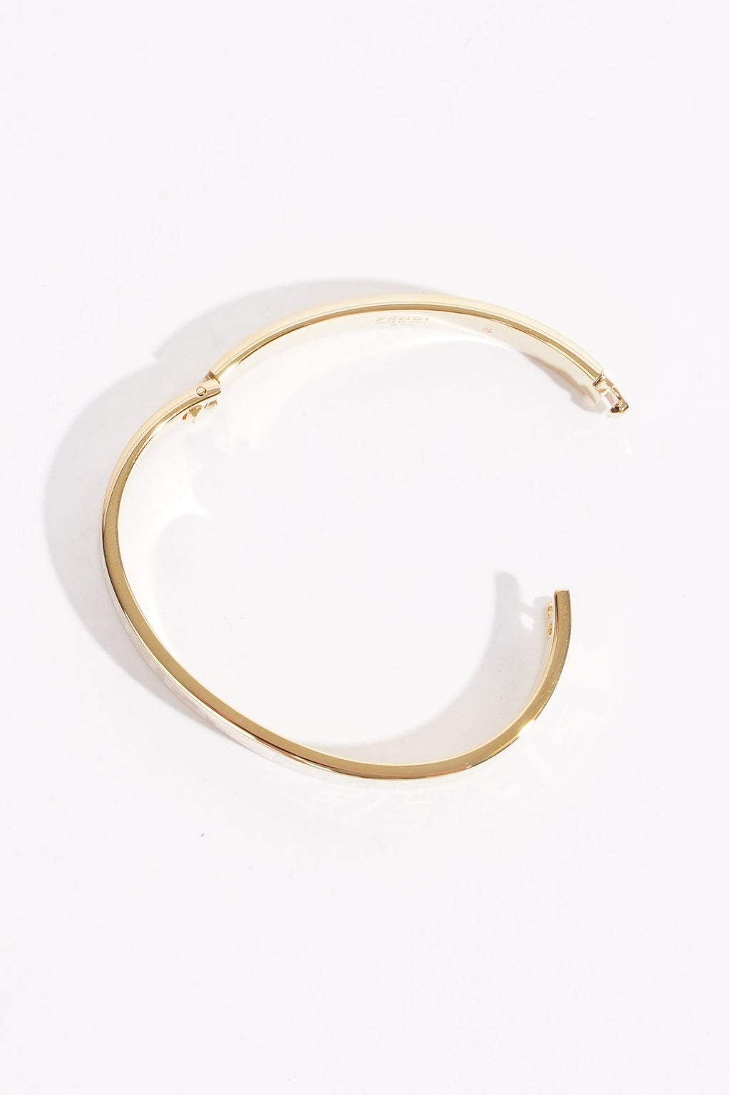 Fendi Womens FF Bracelet Gold Finish Base Metal Small