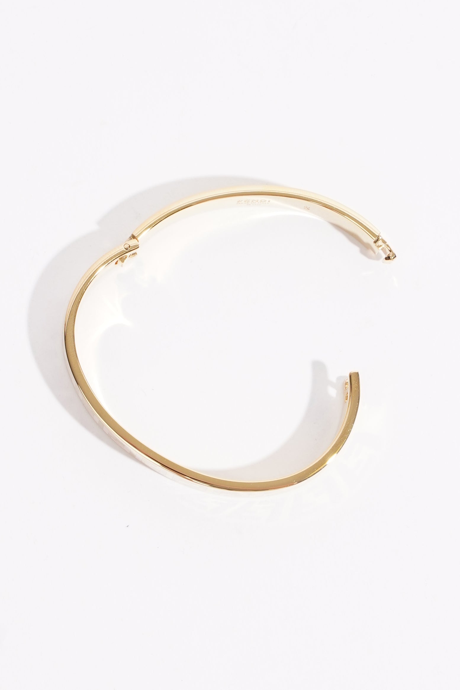 Fendi Womens FF Bracelet Gold Finish Base Metal Small