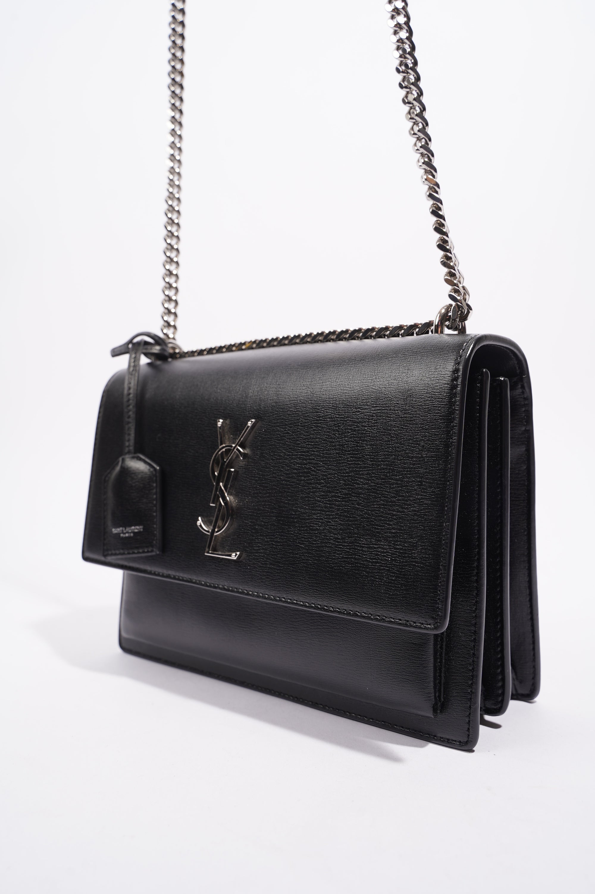 Saint Laurent Womens Sunset Chain Bag Black Medium