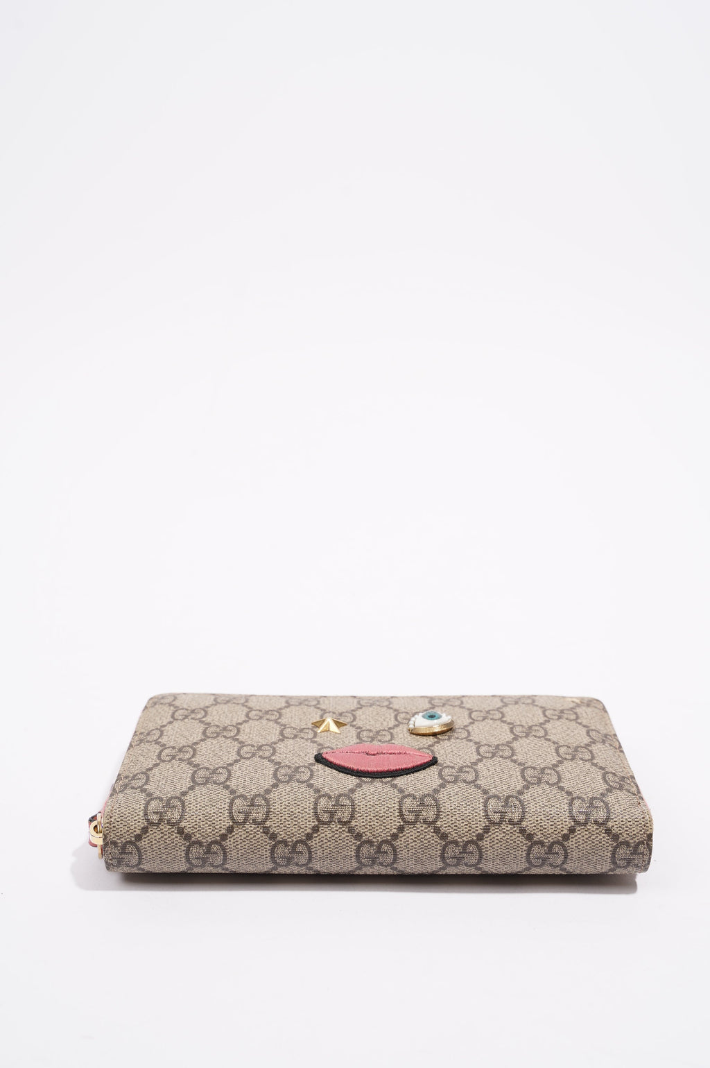 Gucci Womens Zip Around Wallet With Face Applique Supreme