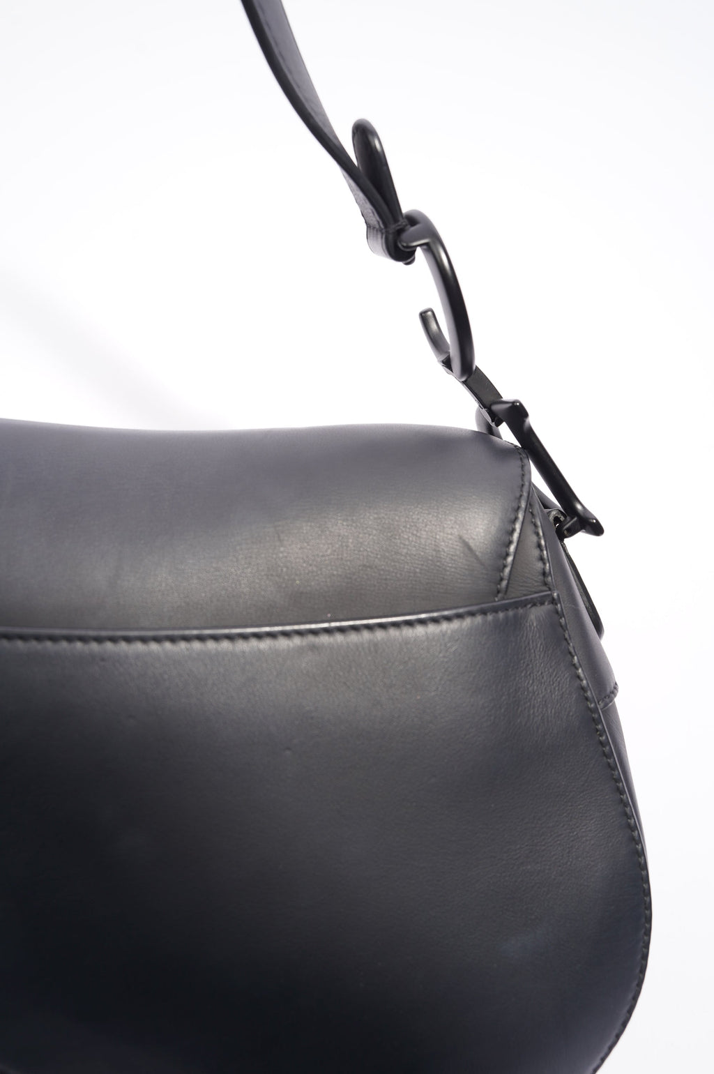 Christian Dior Saddle Bag Black Leather