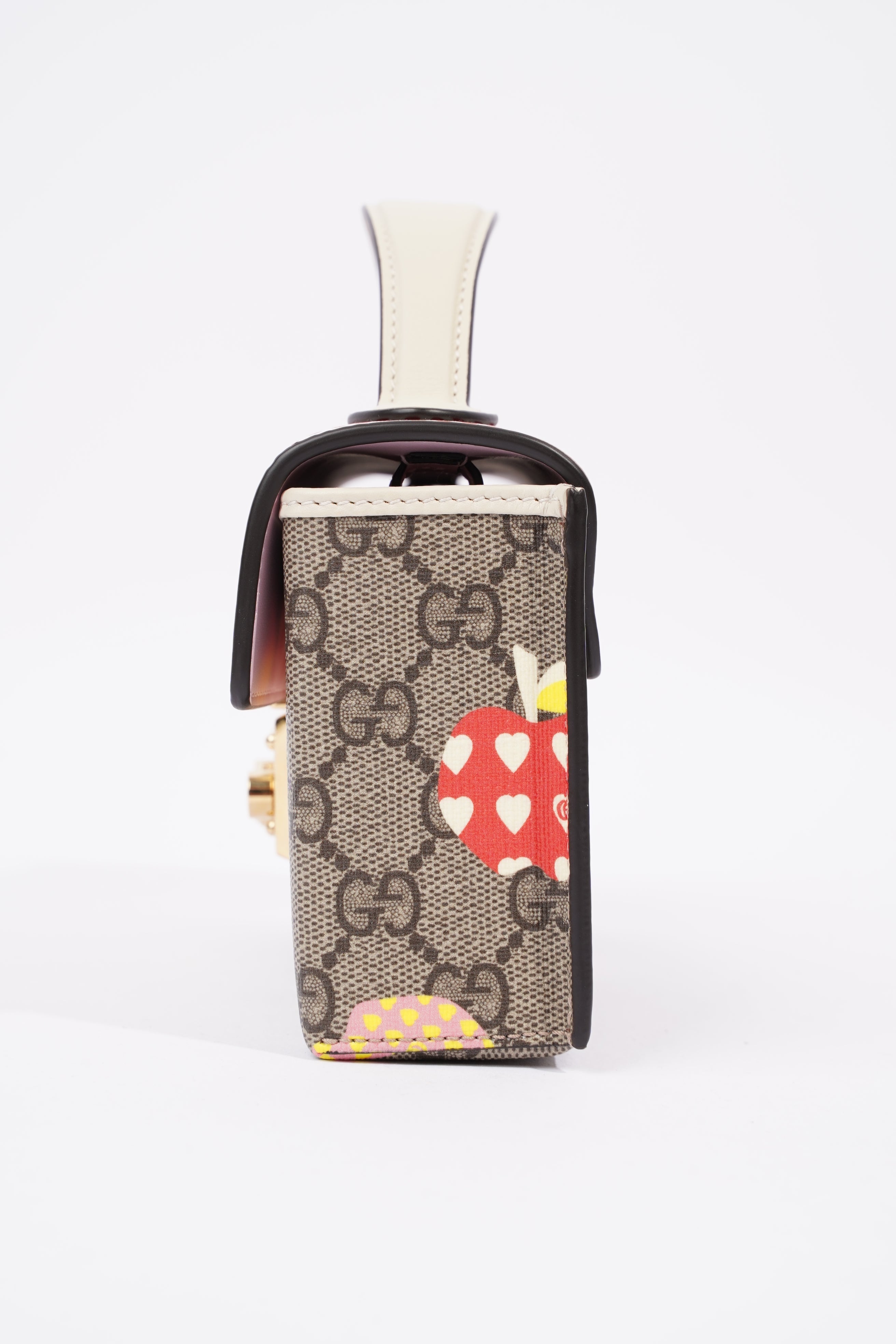 Gucci Womens Les Pommes Padlock Bag Multicoloured Canvas Mini
