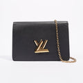Louis Vuitton Womens Twist Chain Pouch Black Epi Leather