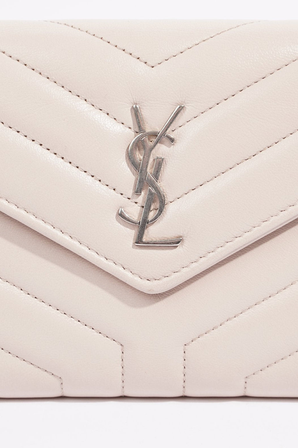 Saint Laurent Womens Flap Wallet Pink Leather Large