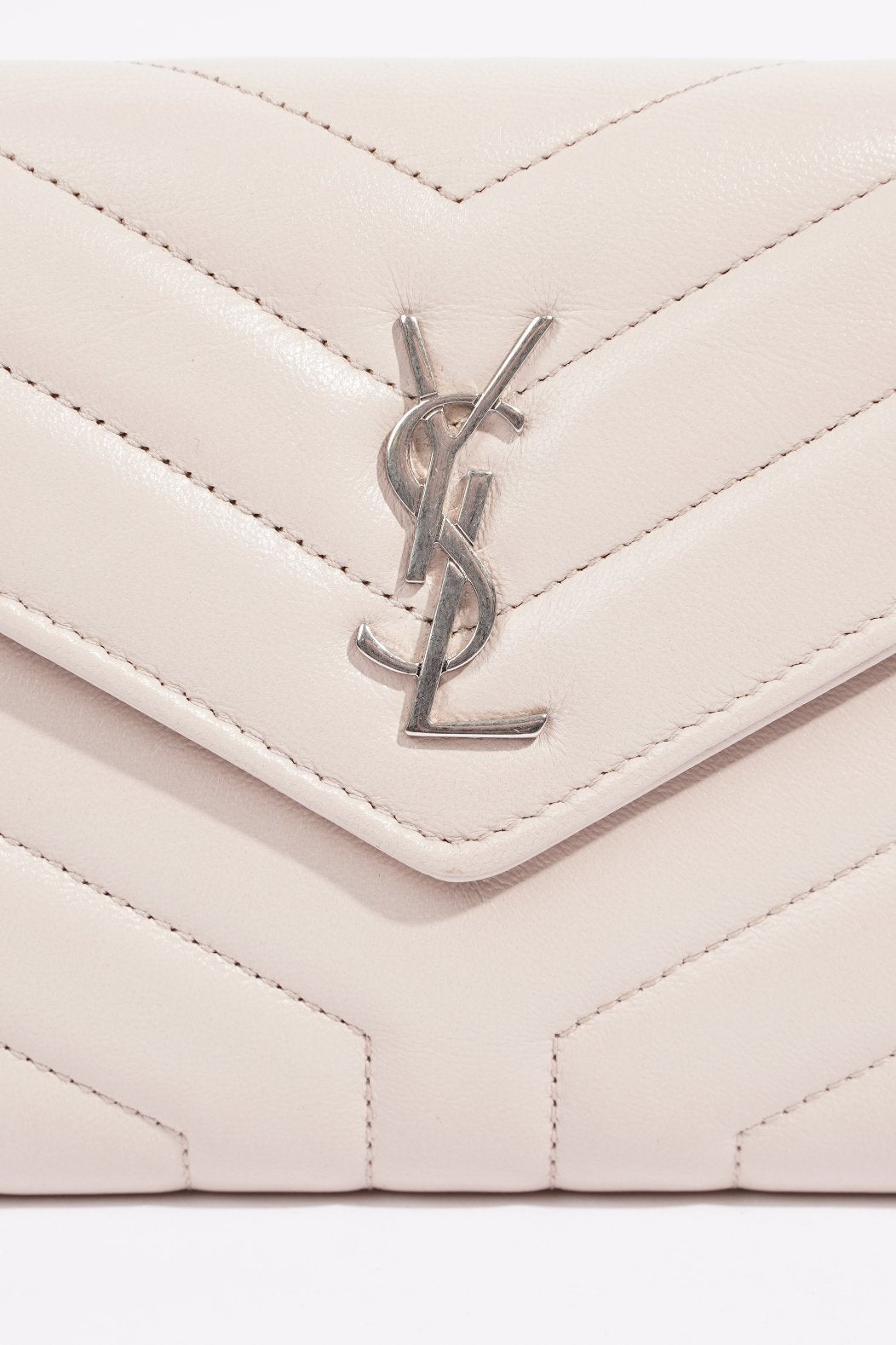Saint Laurent Womens Flap Wallet Pink Leather Large