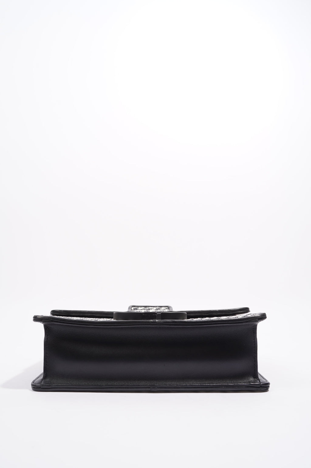 Christian Dior Womens Houndstooth 30 Montaigne Flap Bag Black / White
