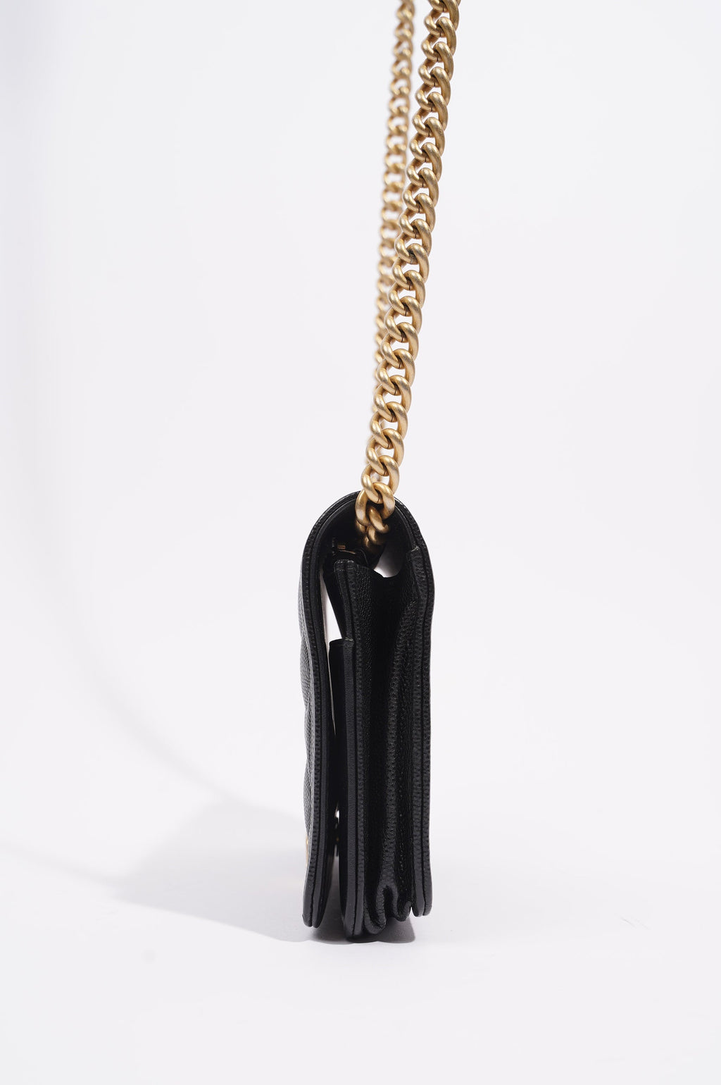Chanel Womens Boy Wallet On Chain Black Caviar / Gold