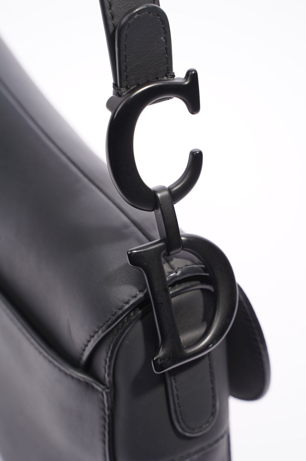 Christian Dior Saddle Bag Black Leather